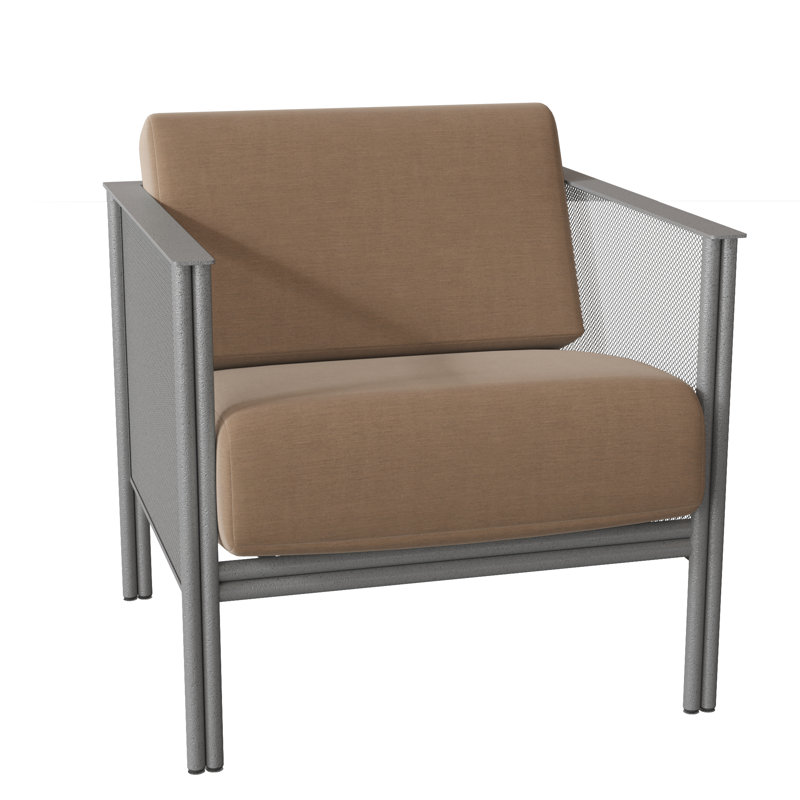 Jax Outdoor Lounge Chair, Spectrum Denim Sunbrella® Plainweave, Pewter