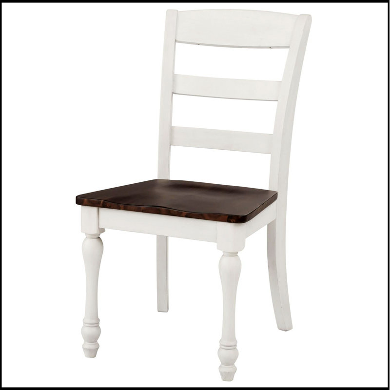 Ensemble de chaises d'appoint à dossier échelle cacao foncé et blanc combinant élégance classique, durabilité moderne et sièges confortables