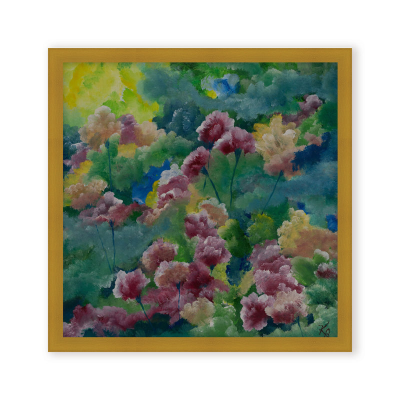 Nature Inspired "Petals of Spring" Canvas Wall Art By , 20" H x 20" W, Framed Matted Print, Beige