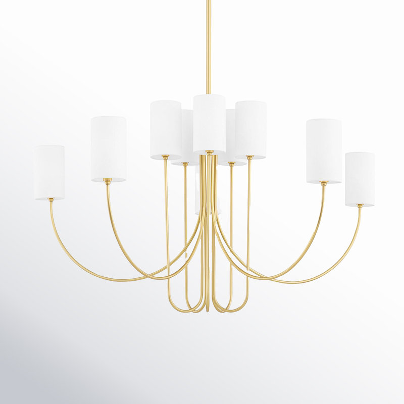 Harlem 10 - Light Chandelier, Aged Brass