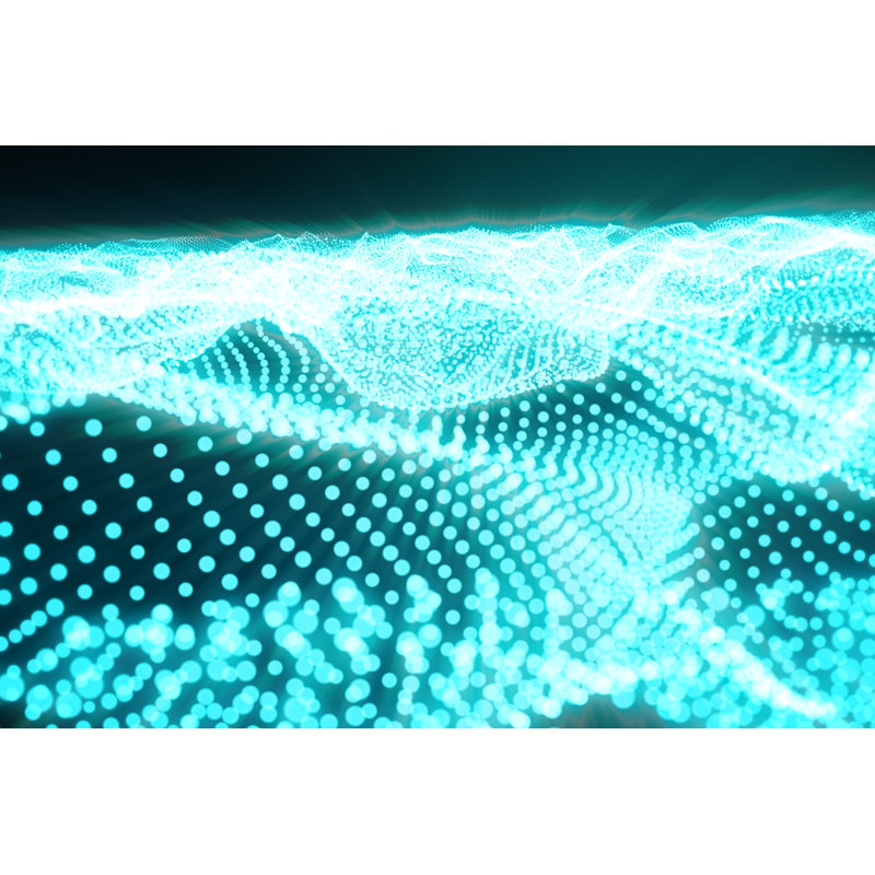 Abstract Digital Wave - Wrapped Canvas Print, 30cm H x 46cm W x 3.8cm D