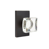 Privacy Modern Square Crystal Knob with Modern Rectangular Rose
