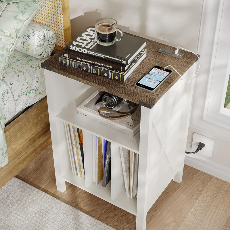 Support pour tourne-disque avec rangement en vinyle
