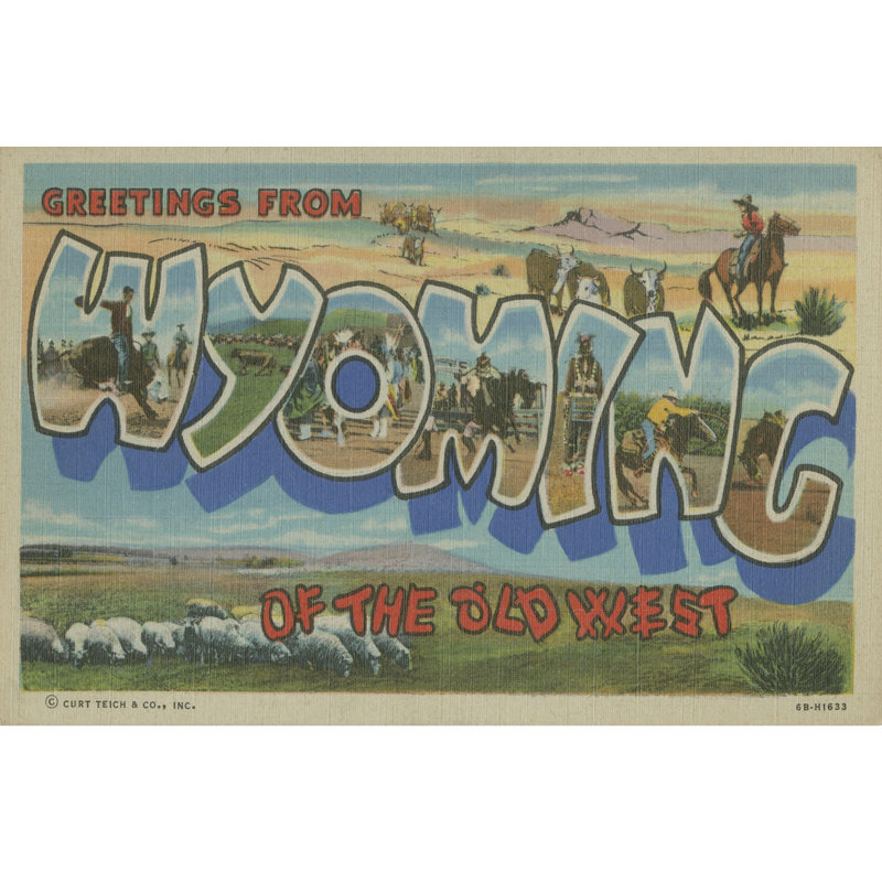 Greetings From Wyoming - Wrapped Canvas Print, 30cm H x 46cm W