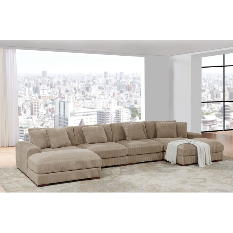 Grand modulaire symétrique Satter, Velours côtelé taupe