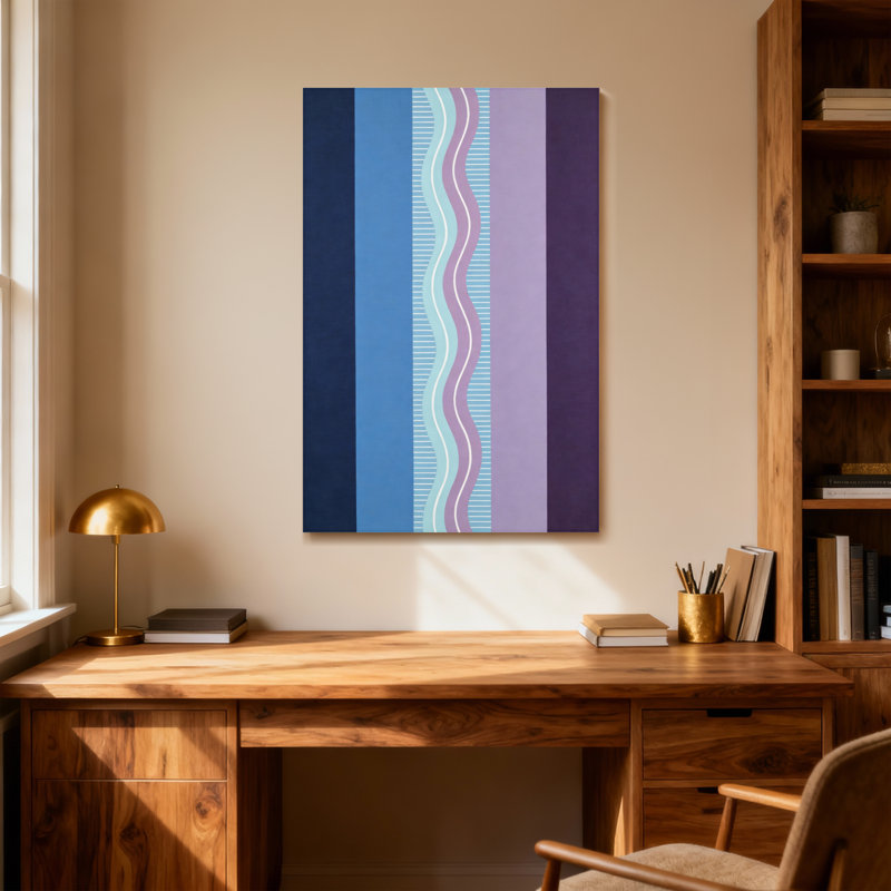 Abstract Striped Waves And Geometric Lines Pattern