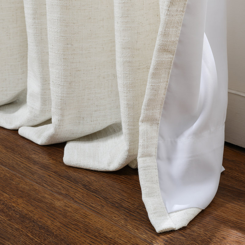 Rideau doublé à doublure pincée TWOPAGES, L 40 po x L 96 po, Blanc beige
