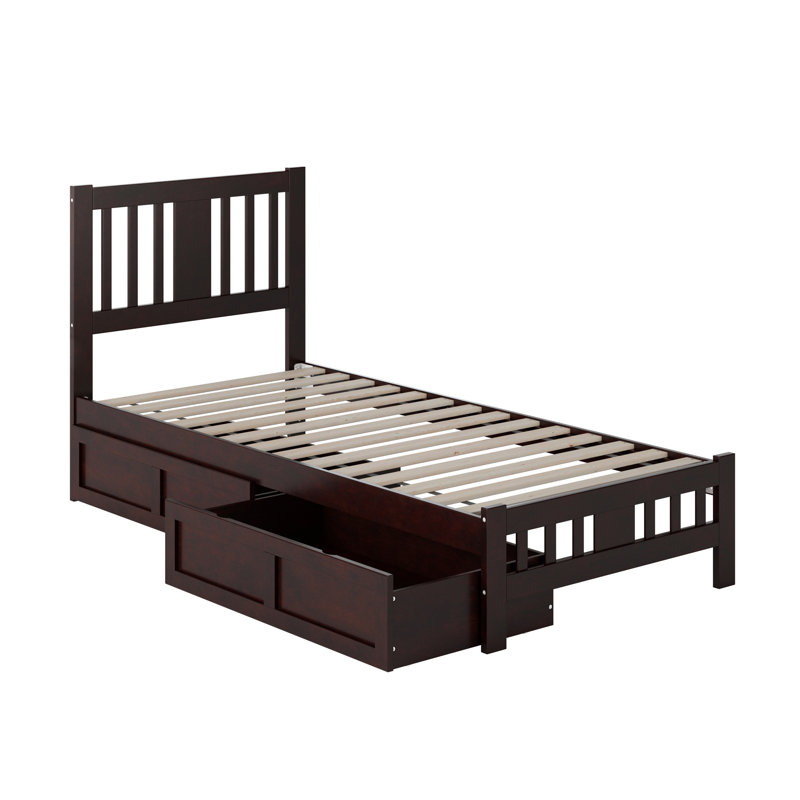 Yarelie Slat Storage Bed, Twin XL, Espresso