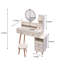 Commode de maquillage moderne avec coiffeuse et miroir à DEL Touch Tabouret