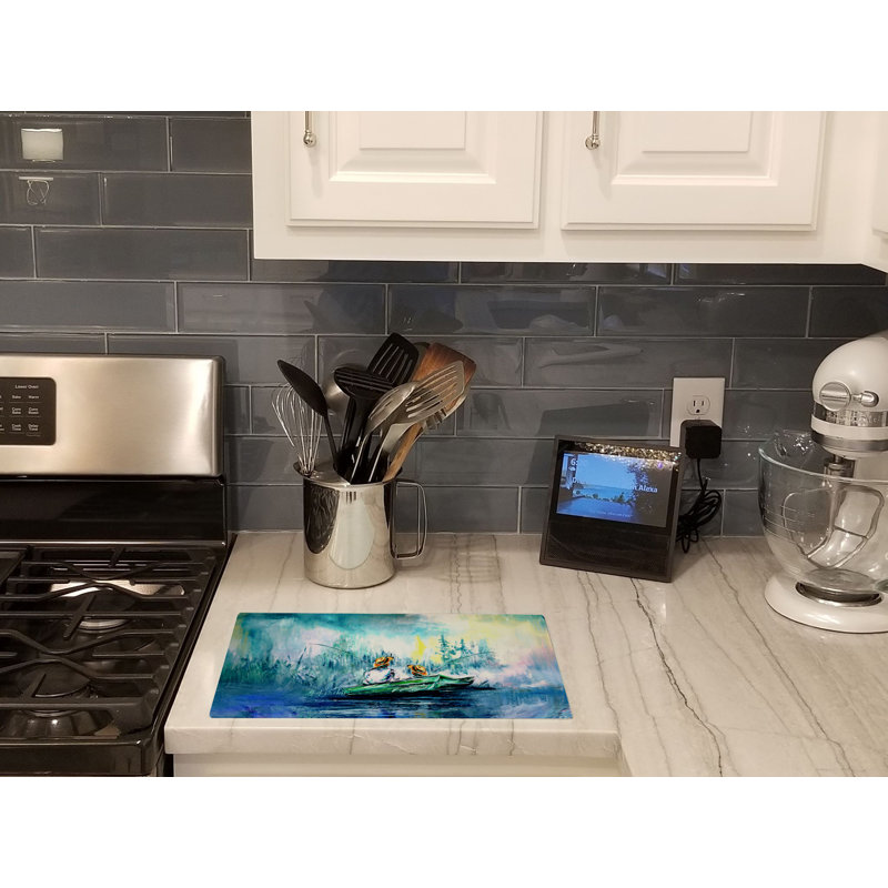 Fishing On The Bayou Glass Cutting Board