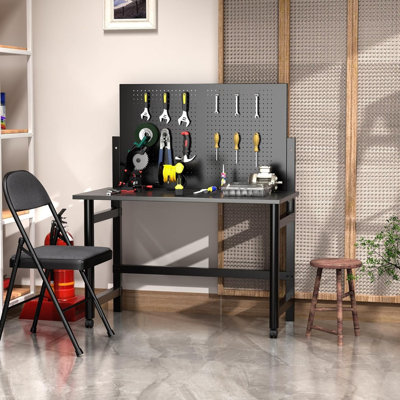 126.49cm W Steel Top Workbench