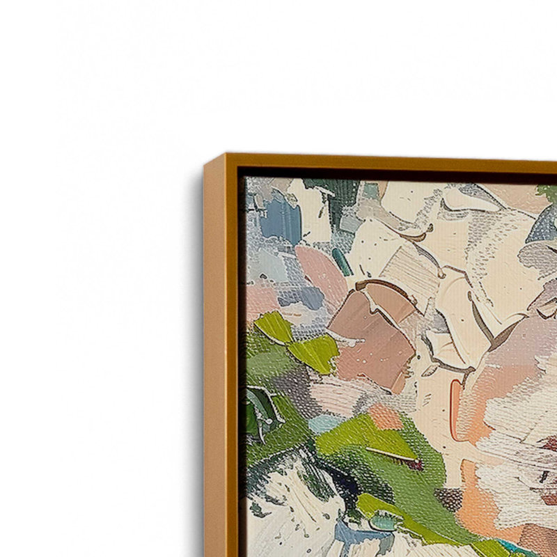 Impression sur toile Azzuro Cove, Cadre flottant doré poli, 32 po x 48 po