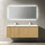 Meuble-lavabo suspendu double vasque de 122 cm (48 po) avec rangement dissimulé et armoire sous-vasque contemporaine, chêne jaune-789063267-789063271