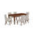 5 Piece Dinette Set Includes a Rectangle Dining Table with Butterfly Leaf and 4 Doeskin Linen Fabric Parson Dining Room Chairs, 42x78 Inch, Mahogany-166531458-233071523-233071532