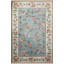 Tapis décoratif beige et bleu multicolore à motif floral frangé rose et vigne-1764500458
