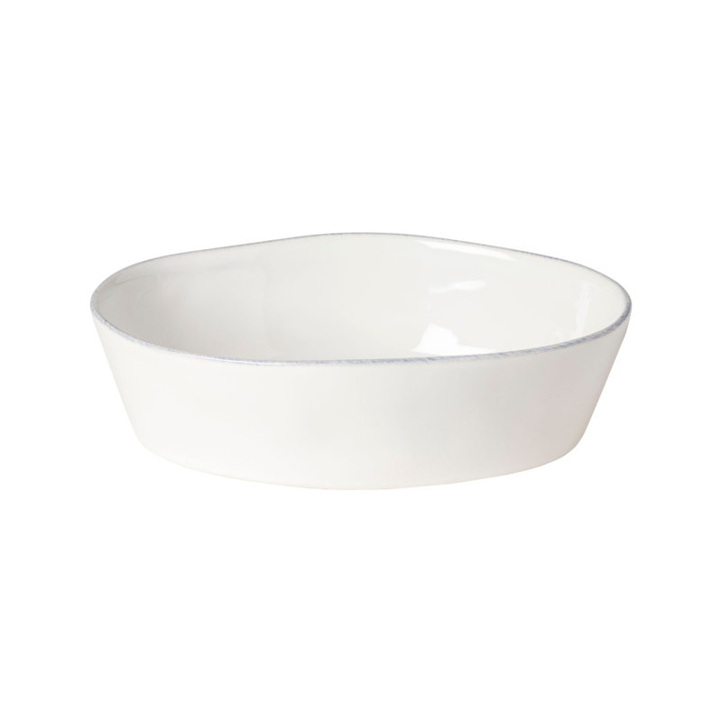 Livia Oval Stoneware Baker, White