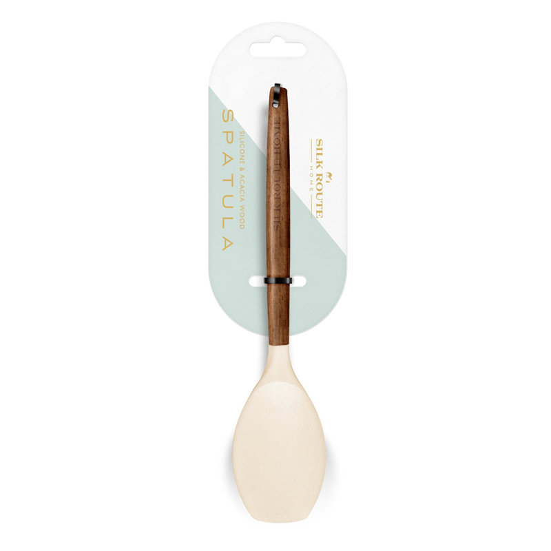 Acacia Wood & Silicone Spatula, Cream