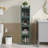 Four-Tier Glass Door Modern Storage Cabinet - Five-Tier Enclosed Storage-844766630