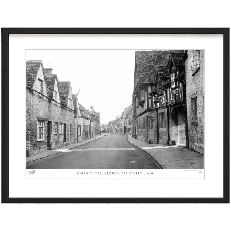 Cirencester, Gloucester Street C1950 by Francis Frith - Single Picture Frame Print, 28cm H x 36cm W x 2.3cm D