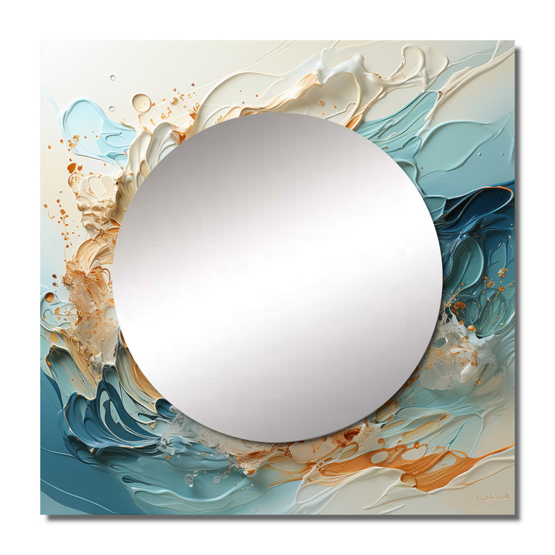 Denario - Miroir mural décoratif tempêtes pour chambre à coucher, 23 po x 23 po