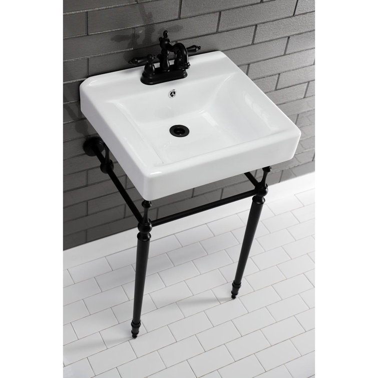 Edwardian Ceramic Rectangular 20" Console Bathroom Sink