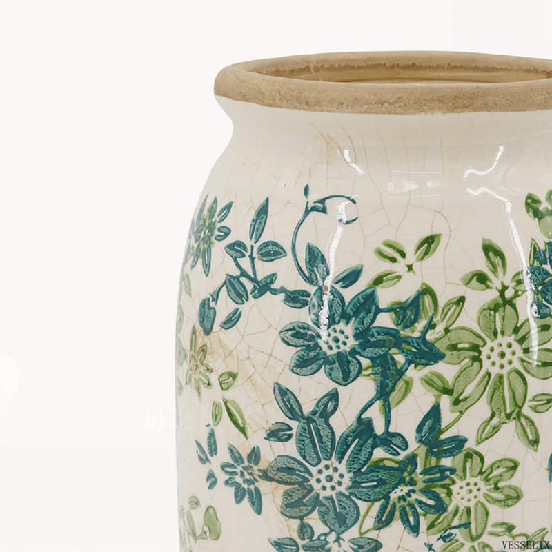 D5.5 "x12.6" Vase cylindrique floral en céramique, vase décoratif pour table