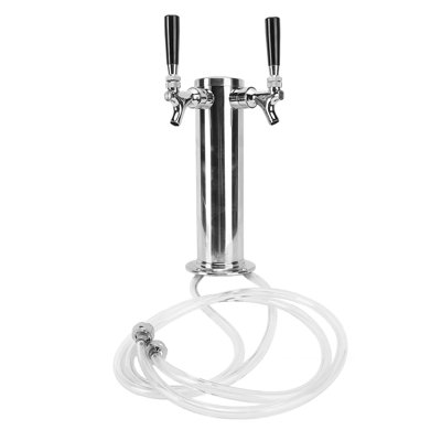 Ensemble de distributeur de bière en acier inoxydable à double robinet Kegerator Tower