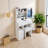 29 Inch Compact Vanity Desk with LED Mirror, Space-Saving Dressing Table and Stool Set-39744564