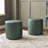 18" Wide Faux Leather Round Upholstered Ottoman Set Of 2-1255653674