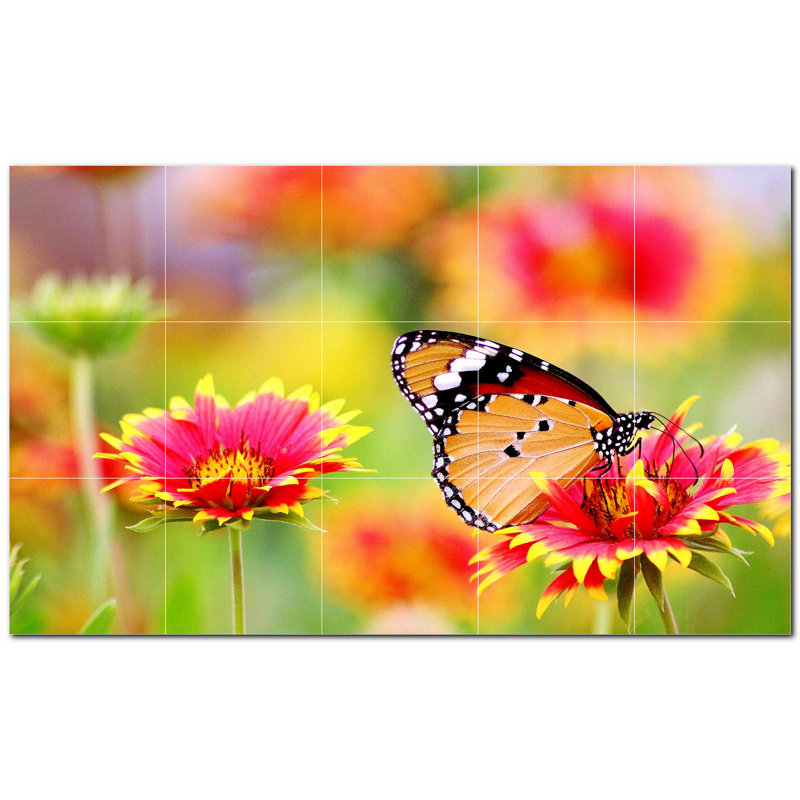 Murale décorative en céramique 4,25 po x 4,25 po