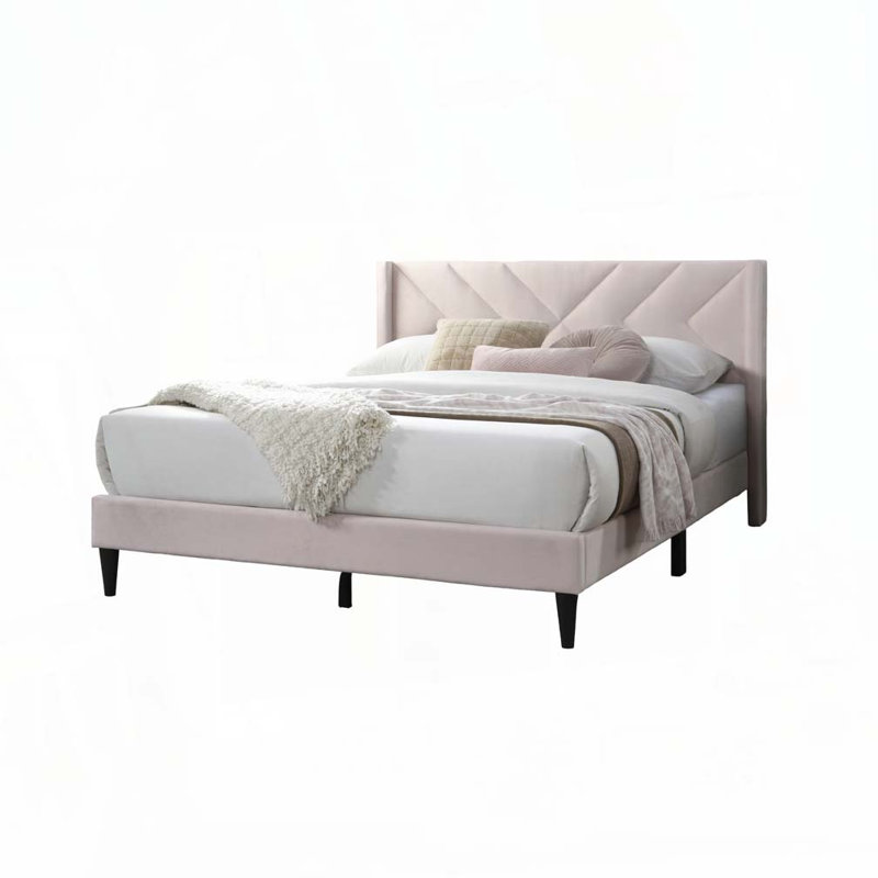 Lit tapissier en velours