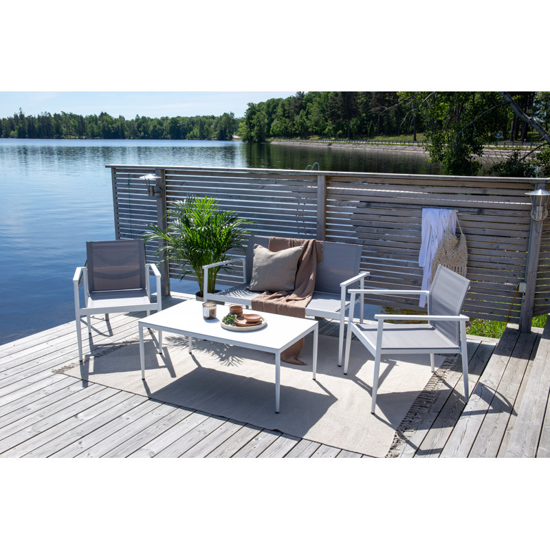 Flemister Metal 4 - Person Seating Group, White
