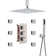 Herathena 3 Functions Ceiling Mounted Thermostatic Shower System with 6 Body Jets