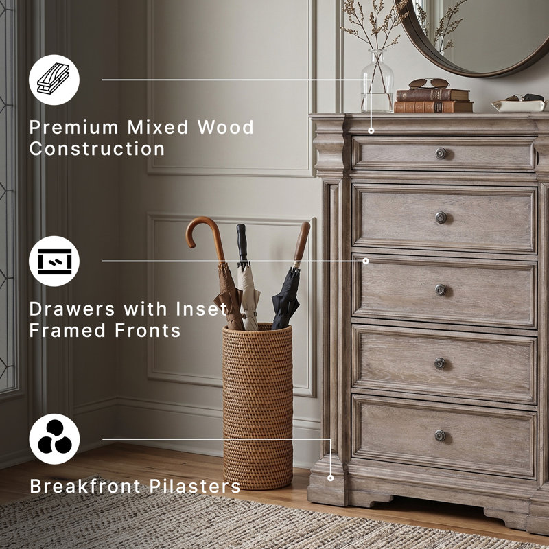 Badiu 42 " W 5 - Drawer Dresser