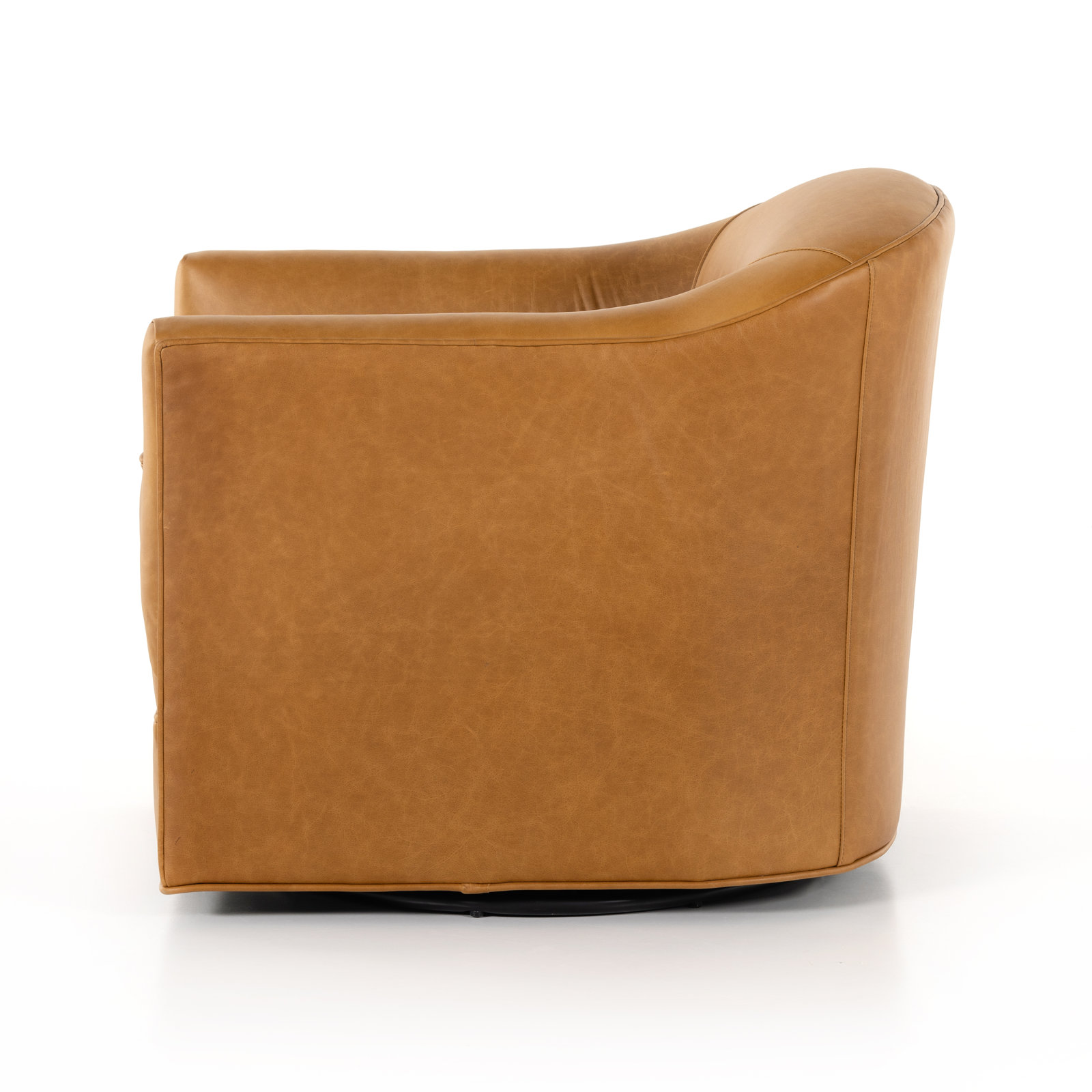 Faria Genuine Leather Swivel Armchair, Ontario Camel Genuine Leather