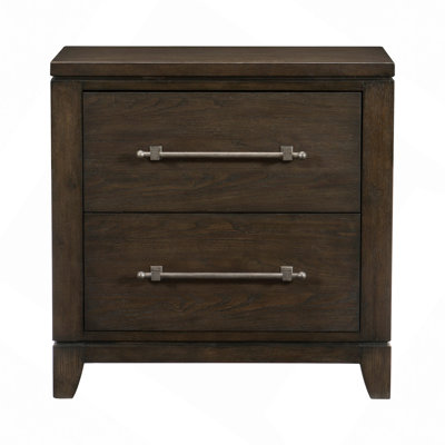 2-Drawers Storage Nightstand 1Pc Wooden Furniture Traditional Design Bedside Cabinet