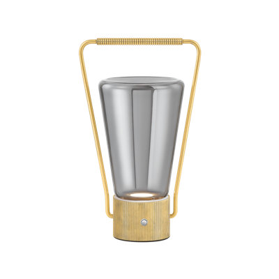 Lampe de table rechargeable Booker en laiton vieilli