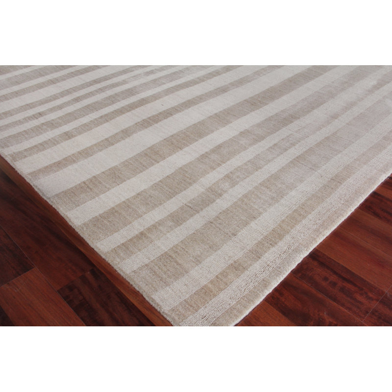 Robin Striped Area Rug in Taupe, Rectangle 6' x 9'