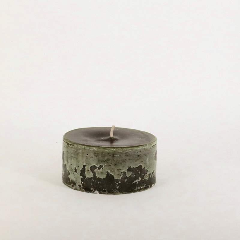Bougie cylindrique sans parfum, H 19,65 po x l 4 po x P 4 po, Vert foncé