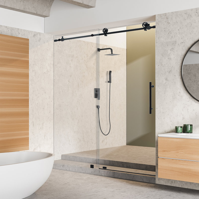 Porte de douche coulissante simple sans cadre l 56 "- H 60" x H 78 "