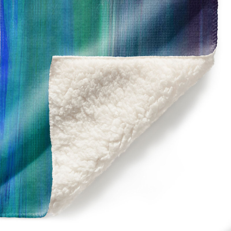 Couverture sherpae douce en bleu irradiée, l 68 po x L 80 po