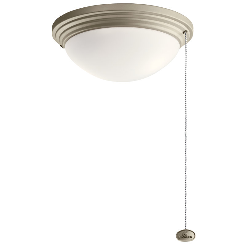 11'' 2 - Light LED Bowl Ceiling Fan Light Kit, Antique Satin Silver