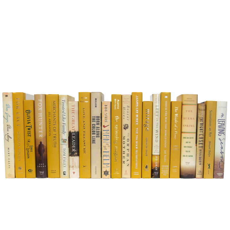 Livres décoratifs - livres mixtes Goldenrod - livres jaunes au pied