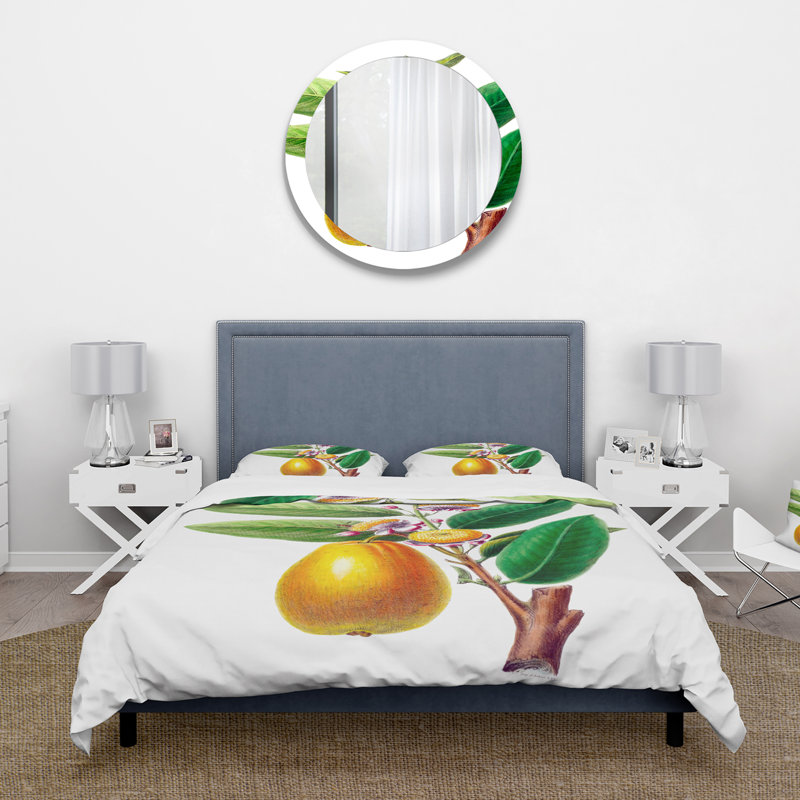 Vintage Fruits I - Ensemble de housse de couette Farmhouse - Microfibre de polyester