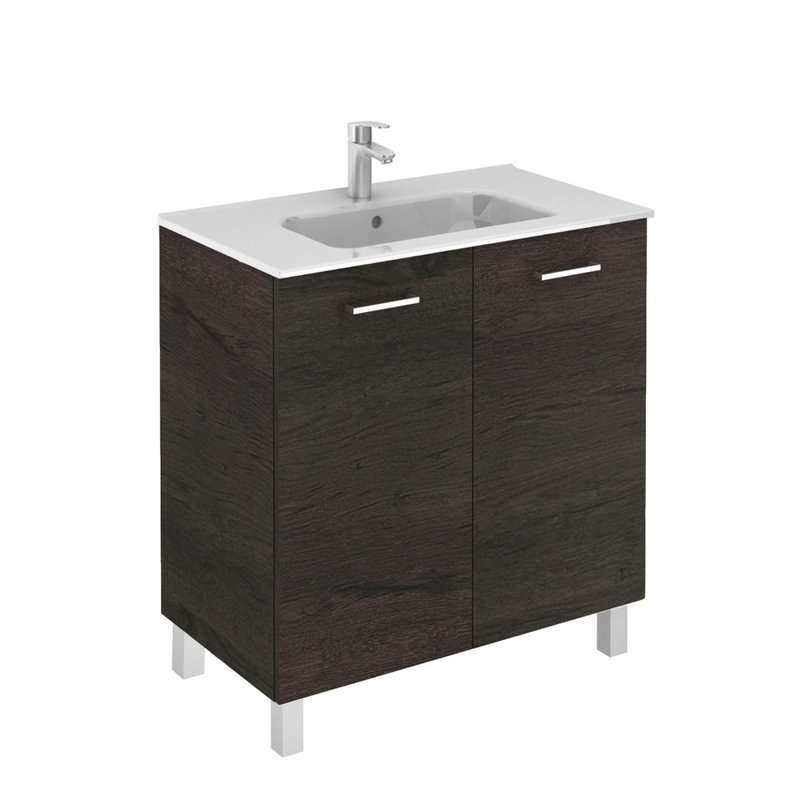 Wenge 32" Freestanding Single Bathroom Vanity with Ceramic Top