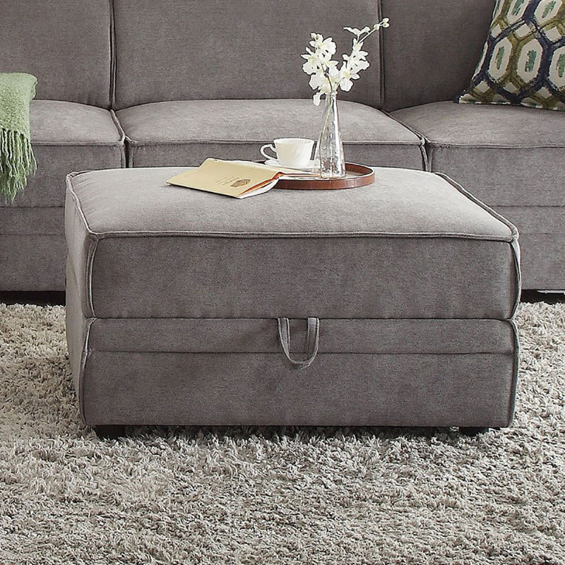 Upholstered Velvet Storage Ottoman
