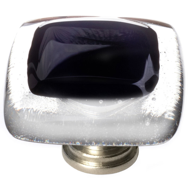 Square Knob, Satin Nickel, Black