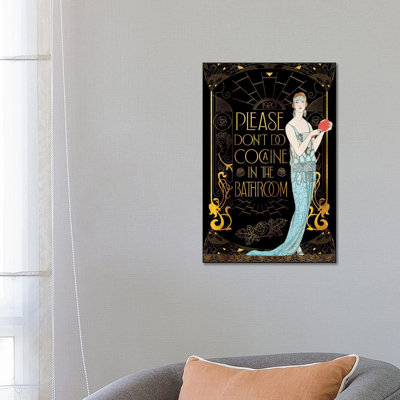 Please Don't Do Cocaine In The Bathroom- Gallery-Wrapped Canvas Giclée