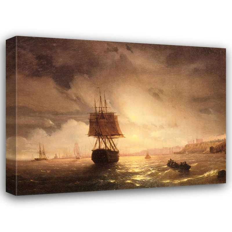 Le port d'Odessa sur la mer Noire, H 18 po x l 24 po