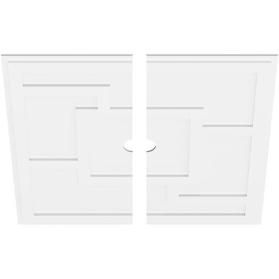 40"OD x 3"ID x 14"C x 1"P Knox Architectural Grade PVC Contemporary Ceiling Medallion, Two Piece